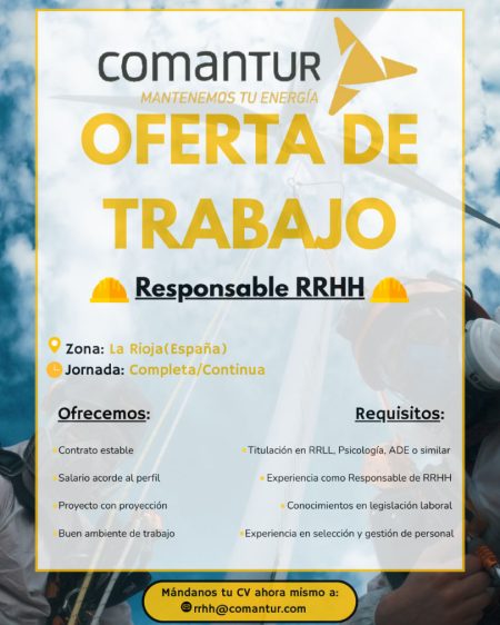 OFERTA DE TRABAJO Responsable RRHH Zona: La Rioja Jornada: Compl